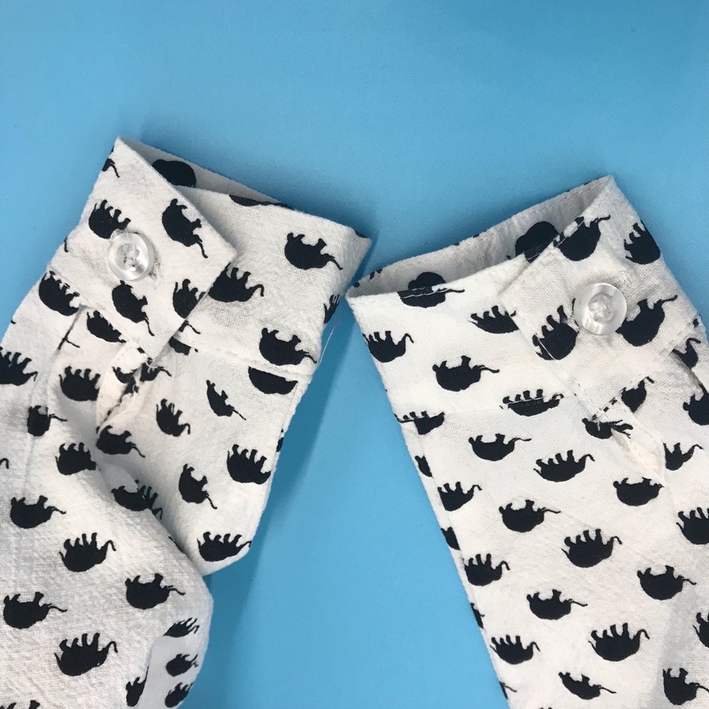 Big Elephant Button-Up Shirt Baby 3-6 Months Child Novelty Print Pattern Cotton - Picture 7 of 9